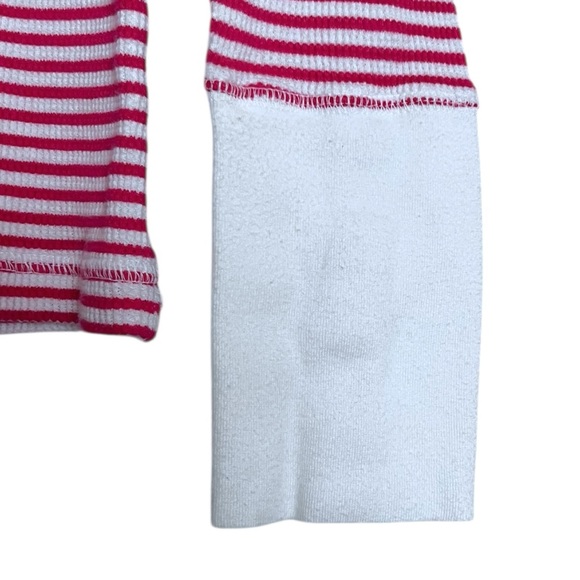 Sundance Joyful Striped Thermal Waffle Crewneck Cuff Long Sleeve Top Medium - Picture 4 of 7